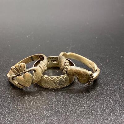 Set of 3 Sterling Silver Fashion Rings