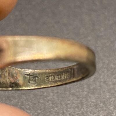 Vintage Sterling Silver Turquoise Cabochon Southwestern Ring Signed