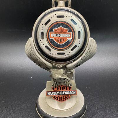 Franklin Mint & Harley Davidson Heritage Softail Collector Pocket Watch with Eagle Display Stand