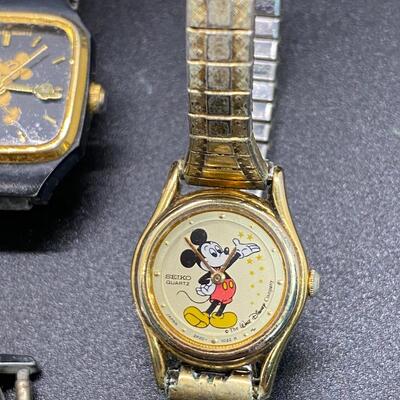 Mixed Lot of Disney Mickey Minnie Mouse Watches Parts or Repair