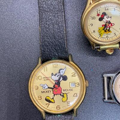 Mixed Lot of Disney Mickey Minnie Mouse Watches Parts or Repair
