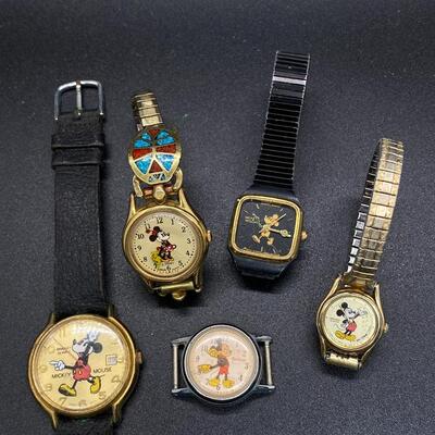 Mixed Lot of Disney Mickey Minnie Mouse Watches Parts or Repair