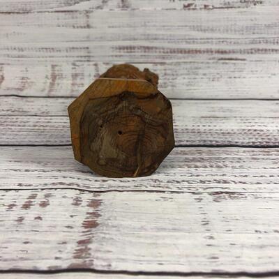 Boy and lamb wood carved figurine