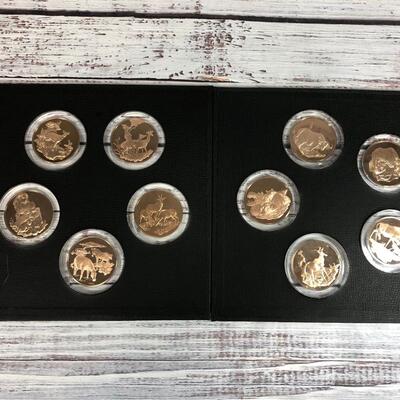 East African Wildlife Society Big Game Medals collection Patron's Edition Solid Bronze Proof Set