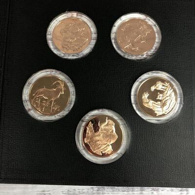 East African Wildlife Society Big Game Medals collection Patron's Edition Solid Bronze Proof Set