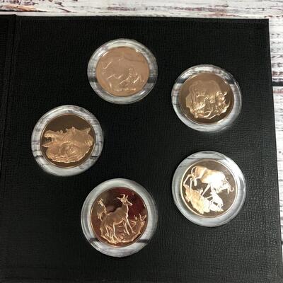 East African Wildlife Society Big Game Medals collection Patron's Edition Solid Bronze Proof Set