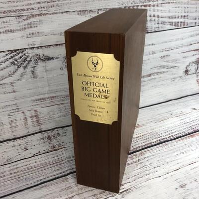 East African Wildlife Society Big Game Medals collection Patron's Edition Solid Bronze Proof Set