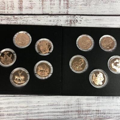 East African Wildlife Society Big Game Medals collection Patron's Edition Solid Bronze Proof Set