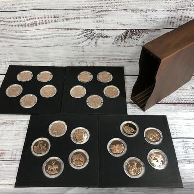East African Wildlife Society Big Game Medals collection Patron's Edition Solid Bronze Proof Set