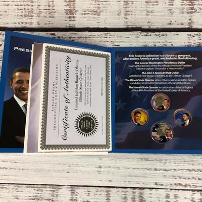 Barack Obama Presidential Pin Collection & AH-64 Belt Buckle
