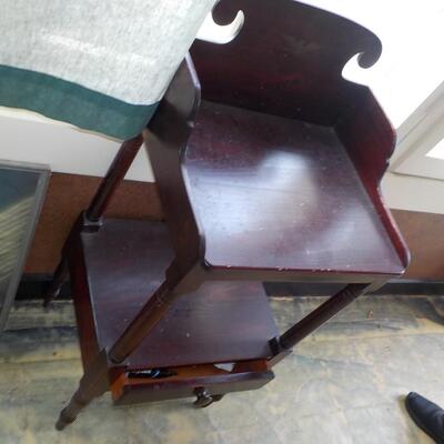 1900's red wood end table.