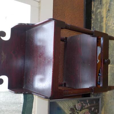 1900's red wood end table.