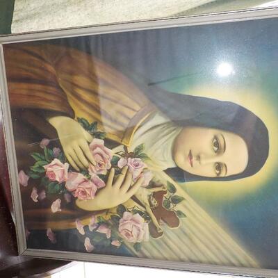 Large Mother Mary Lithograph .