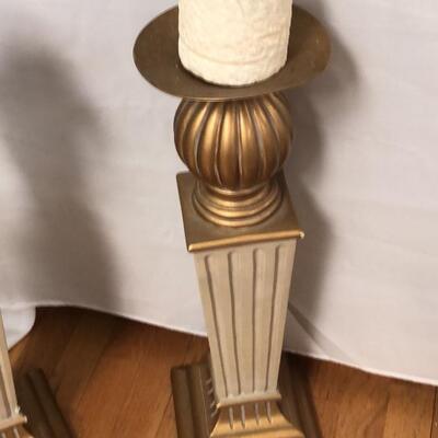 Two 25â€ high candle holders