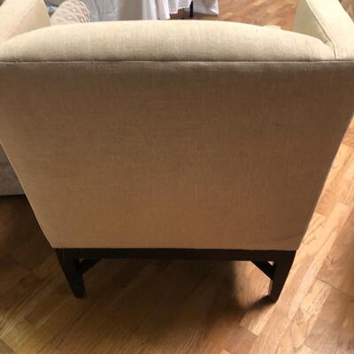 Vintage extra large seat linen chair