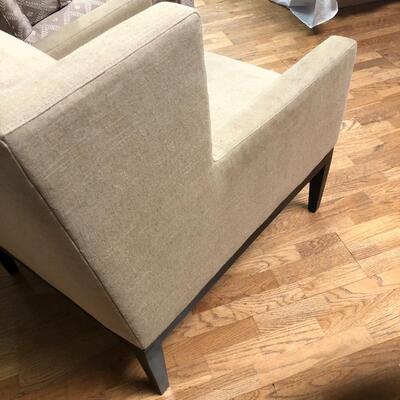 Vintage extra large seat linen chair