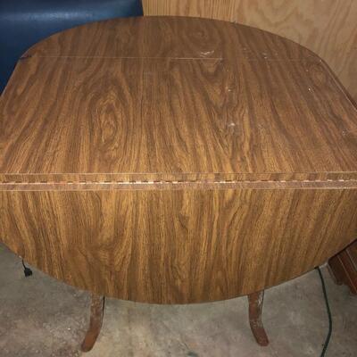 Bamboo fold down table with 2 cane chairs