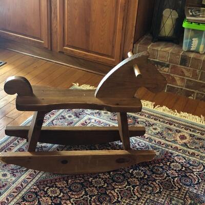 Vintage wooden rocking horse