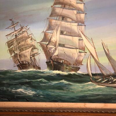 Vintage original Boat picture signed by artist 