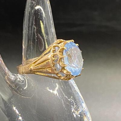 Pale Blue Topaz Aquamarine Gemstone Ring
