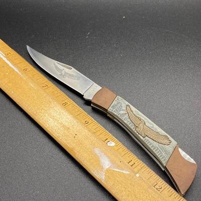 Folding Knife with Eagle on Handle