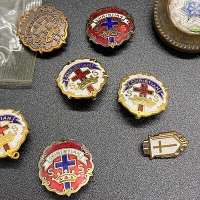 Enamel Christian Church Sunday School Pins