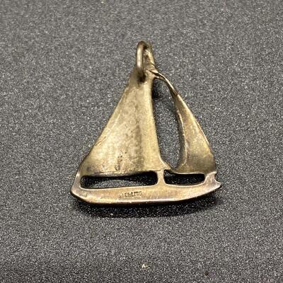 Sterling Silver Sailboat Pendant Charm