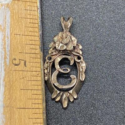 Sterling Silver "E" Initial Pendant Charm