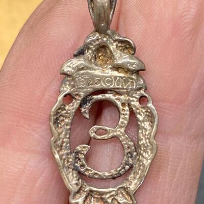 Sterling Silver "E" Initial Pendant Charm