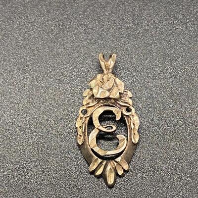 Sterling Silver "E" Initial Pendant Charm
