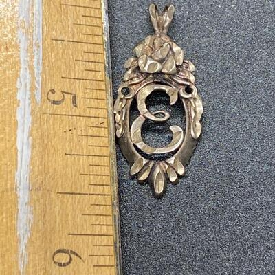 Sterling Silver "E" Initial Pendant Charm