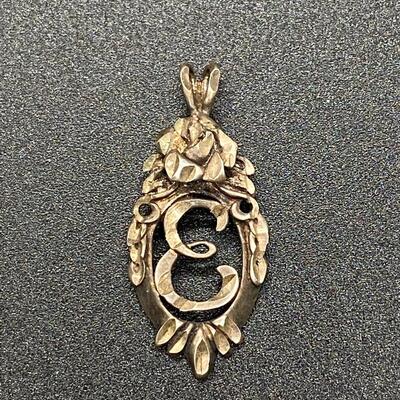 Sterling Silver "E" Initial Pendant Charm