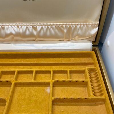 Vintage Gold Colored Woman's Jewelry Box 