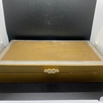 Vintage Gold Colored Woman's Jewelry Box 