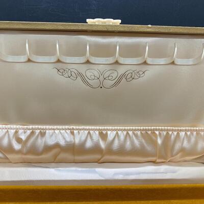 Vintage Gold Colored Woman's Jewelry Box 