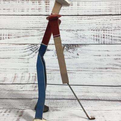 Skinny guy playing golf Figurine Railroad Spikes