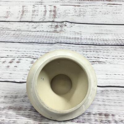 White and Blue Patterned Vintage Lidded Melon Ginger Jar