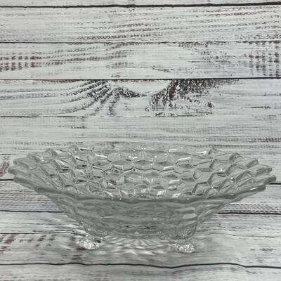 Vintage Clear Depression Glass Footed Bowl