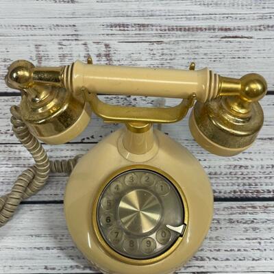 Golden Vintage Rotary Dial Telephone  