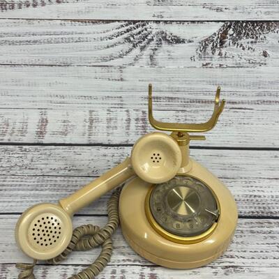 Golden Vintage Rotary Dial Telephone  