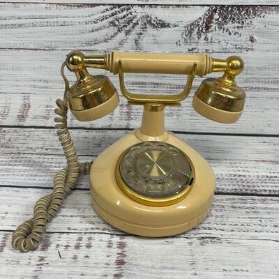 Golden Vintage Rotary Dial Telephone  