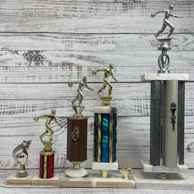 Vintage Sports Trophy Set of Seven