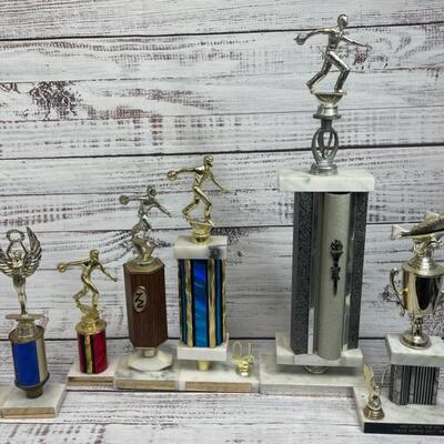 Vintage Sports Trophy Set of Seven