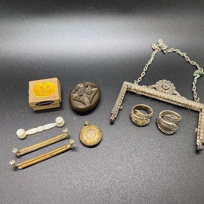 Antique Victorian Sterling Trinket Collectible Jewelry Lot 
