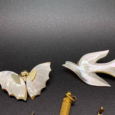Mother of Pearl Natural Goldtone Jewelry Lot