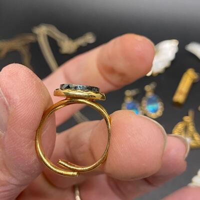 Mother of Pearl Natural Goldtone Jewelry Lot