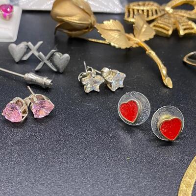 Hearts and Flowers Romantic Love Jewelry Lot