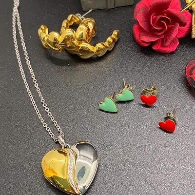 Hearts and Flowers Romantic Love Jewelry Lot