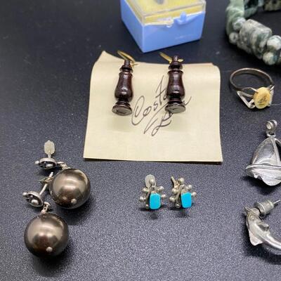 Silvertone & Stone Natural Jewelry Lot