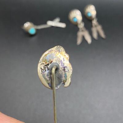 Southwestern Old Pawn Sterling Jewelry Lot Signed Pin